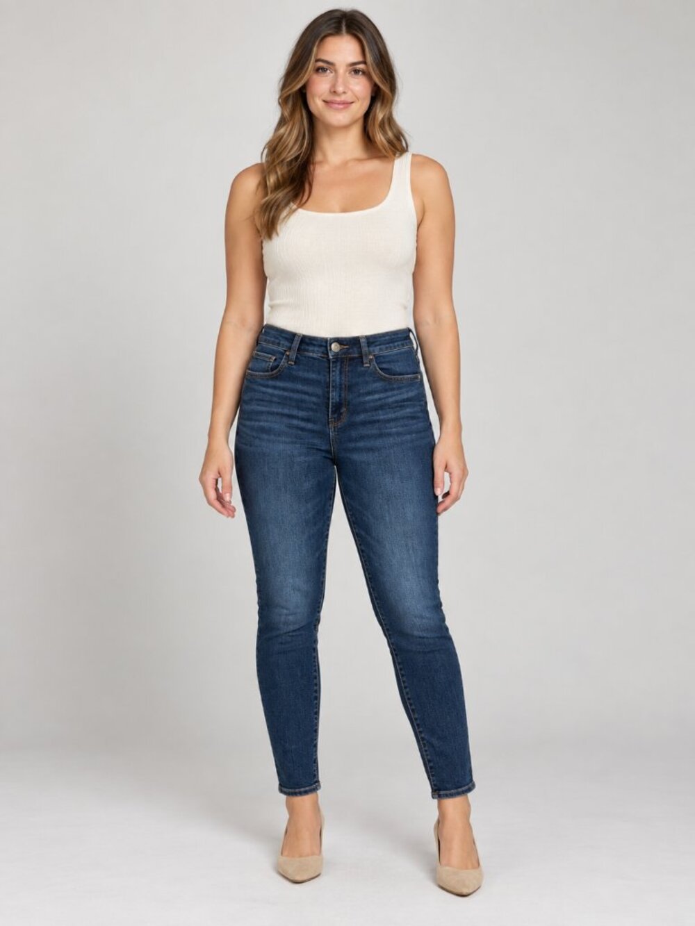 American Eagle Blue Skinny Jeans Size 10 Short Stretch Fit Dark Wash Denim